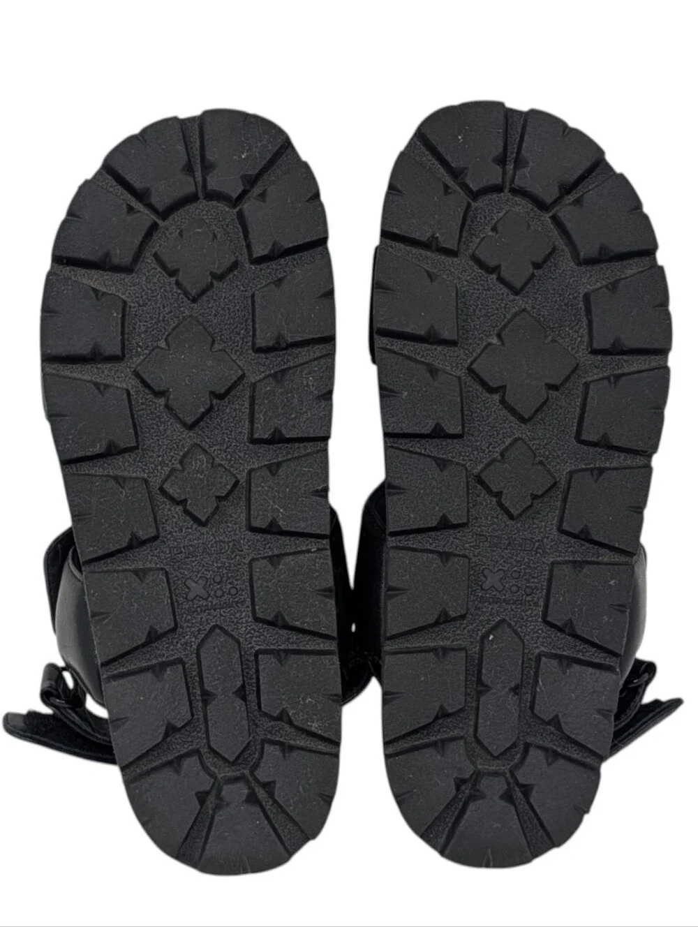 Prada Black Matelasse Quilted Leather Lug Sole Sport Sandals Size EU 38